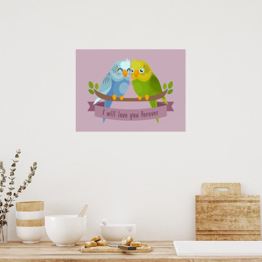 Niedlich Love Birds Poster (Küche)