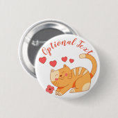 Niedlich Love Orange Tabby Kitten Button (Vorne & Hinten)