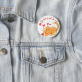 Niedlich Love Orange Tabby Kitten Button (Beispiel)