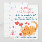 Niedlich Love Orange Tabby Kitten Einladung (Vorne/Hinten)