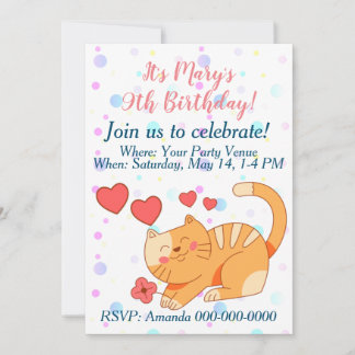 Niedlich Love Orange Tabby Kitten Einladung