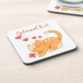 Niedlich Love Orange Tabby Kitten Getränkeuntersetzer (Linke Seite)