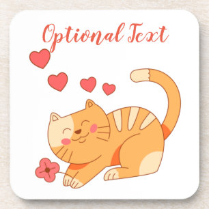 Niedlich Love Orange Tabby Kitten Getränkeuntersetzer