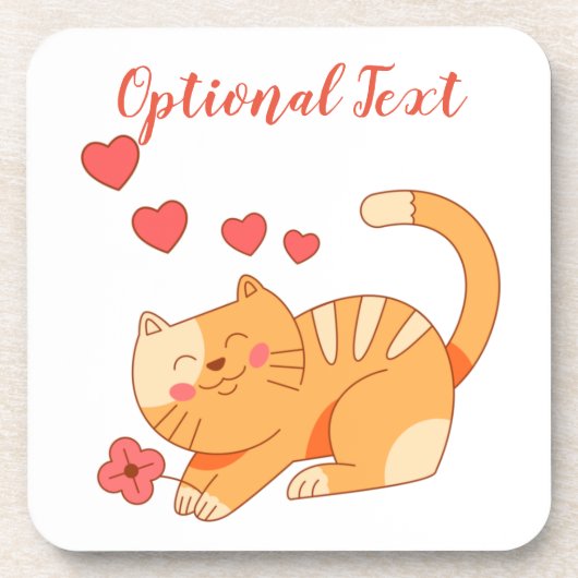 Niedlich Love Orange Tabby Kitten Getränkeuntersetzer (Vorderseite)