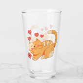 Niedlich Love Orange Tabby Kitten Glas (Rückseite)