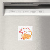 Niedlich Love Orange Tabby Kitten Magnet (In Situ (Geschirrspüler))
