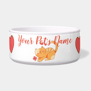 Niedlich Love Orange Tabby Kitten Napf