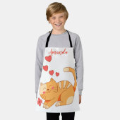 Niedlich Love Orange Tabby Kitten Schürze (Getragen)