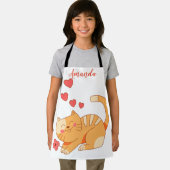 Niedlich Love Orange Tabby Kitten Schürze (Insitu)