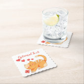 Niedlich Love Orange Tabby Kitten Untersetzer (Vor Ort)
