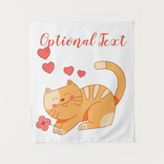 Niedlich Love Orange Tabby Kitten Wandteppich (Vorderseite)