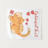 Niedlich Love Orange Tabby Kitten Wandteppich (Vorderseite (Horizontal))