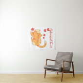 Niedlich Love Orange Tabby Kitten Wandteppich (Beispiel (Horizontal))