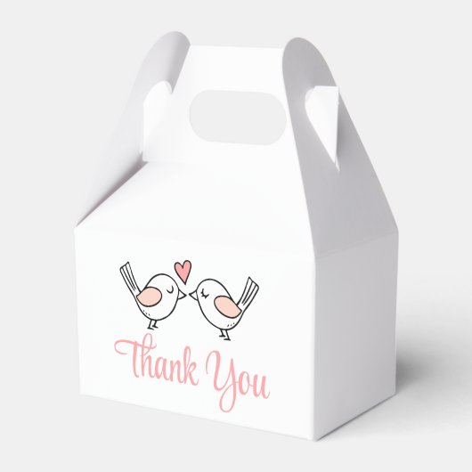 Niedlich Lovebird Pink Love Birds Danke Hochzeit Geschenkschachtel (Vorderseite)