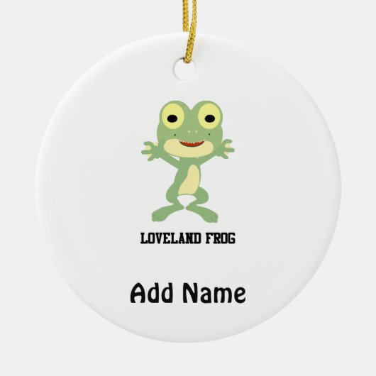 Niedlich Loveland Frog Keramik Ornament (Vorne)