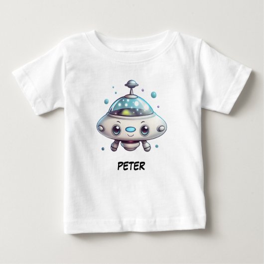 Niedlich Lovely Personalisiert Ufo Baby T-shirt (Vorderseite)