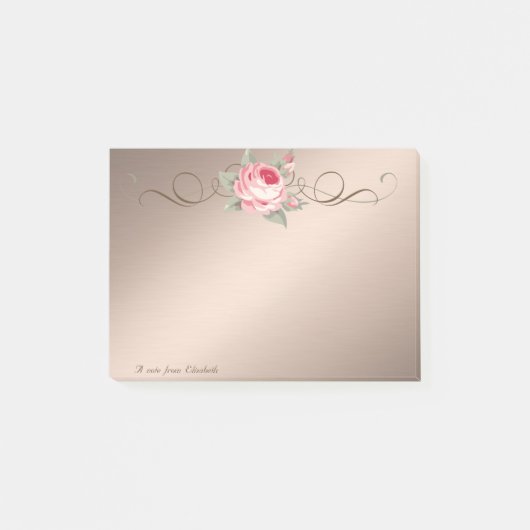 Niedlich Lovely Stilvoll Elegante Rose Post-it Klebezettel (Vorderseite)