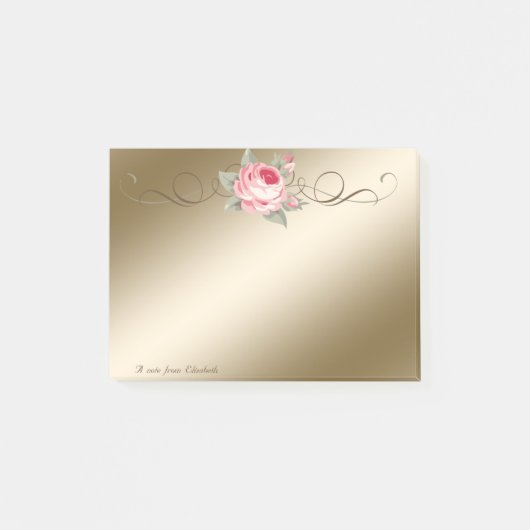 Niedlich Lovely Stilvoll Elegante Rose Post-it Klebezettel (Vorderseite)