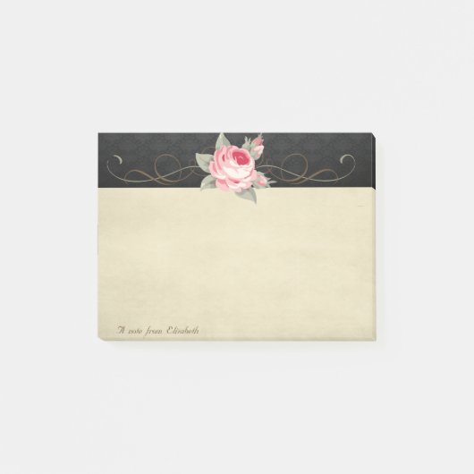Niedlich Lovely Stilvoll Elegante Rose Post-it Klebezettel (Vorderseite)