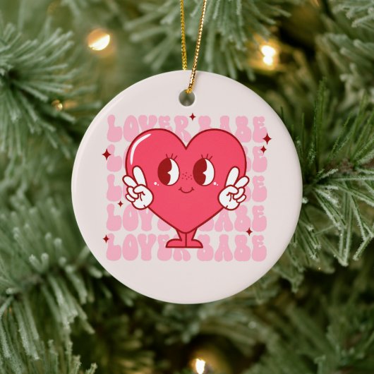 Niedlich Lover Babe Heart Keramik Ornament (Baum)