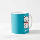 Niedlich Lucky Cat Kawaii Style Kaffeetasse (VorderseiteRechts)