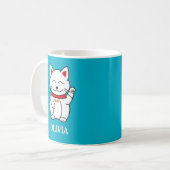 Niedlich Lucky Cat Kawaii Style Kaffeetasse (Vorderseite Links)