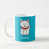 Niedlich Lucky Cat Kawaii Style Kaffeetasse (Links)