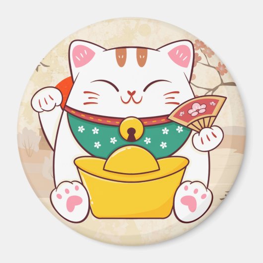 Niedlich Lucky Cat Magnet (Vorne)