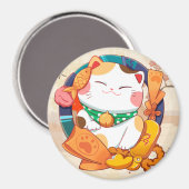 Niedlich Lucky Cat Magnet (Vorderseite/Rückseite)