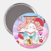 Niedlich Lucky Cat Magnet (Vorderseite/Rückseite)