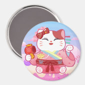 Niedlich Lucky Cat Magnet (Vorderseite/Rückseite)