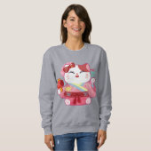 Niedlich Lucky Cat Sweatshirt (Vorne ganz)