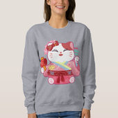 Niedlich Lucky Cat Sweatshirt (Vorderseite)