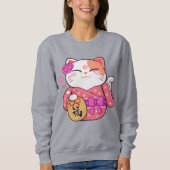 Niedlich Lucky Cat Sweatshirt (Vorderseite)