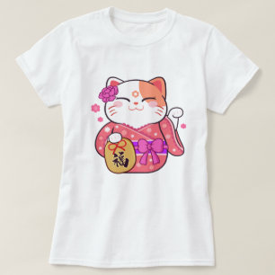 Niedlich Lucky Cat T - Shirt