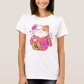 Niedlich Lucky Cat T - Shirt (Vorderseite)