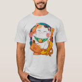 Niedlich Lucky Cat T-Shirt (Vorderseite)