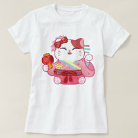 Niedlich Lucky Cat T - Shirt