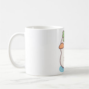 Niedlich Lucky Ducky Vierblättriges Kleeblatt Kaffeetasse
