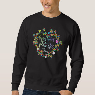 Niedlich Lucky Heart Kleeblatt Autismus Sensibilis Sweatshirt