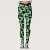 Niedlich Lucky Irish Vierblättriges Kleeblatt Gree Leggings (Vorderseite)