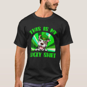 Niedlich Lucky Pitbull Kleeblatt Irish Funny St Pa T-Shirt