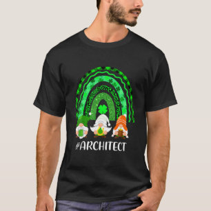Niedlich Lucky Rainbow Architect Gnome Leopard Hap T-Shirt