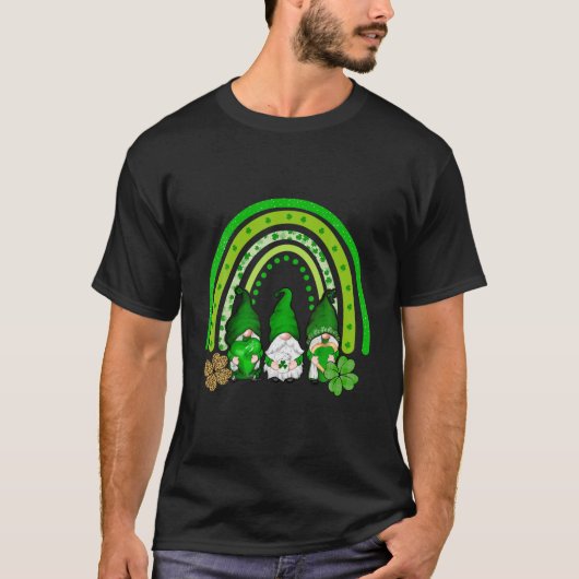 Niedlich Lucky Rainbow Gnomies Happy St Patricks D T-Shirt (Vorderseite)