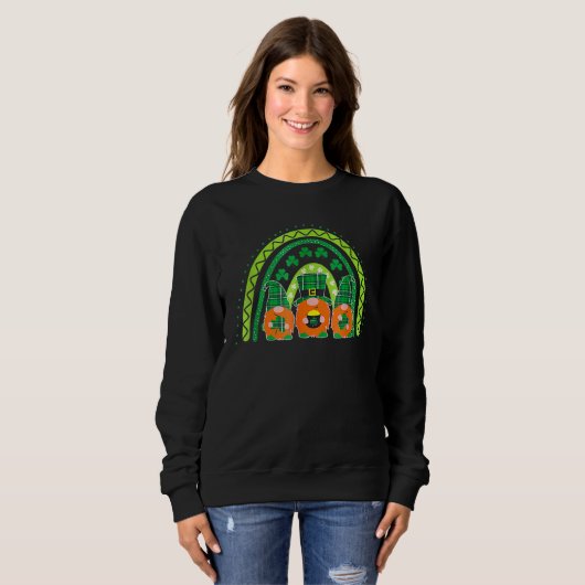 Niedlich Lucky Rainbow Happy St Patrick Day Funny  Sweatshirt (Vorne ganz)
