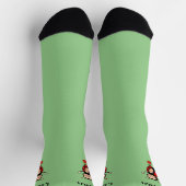 Niedlich Lucky Red Ladybug auf Light Green Socken (Oben)