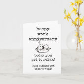 Niedlich, lustig, Arbeitsjubiläumskarte, Welpe Karte (Gelbe Blume)