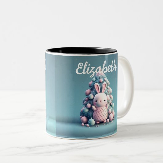 Niedlich, lustig, sonnig, kawaii-Stil Zweifarbige Tasse (VorderseiteRechts)