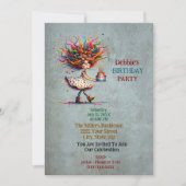 Niedlich & lustig Whimsical Girl Einladung (Vorderseite)