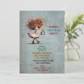 Niedlich & lustig Whimsical Girl Einladung (Stehend Vorderseite)